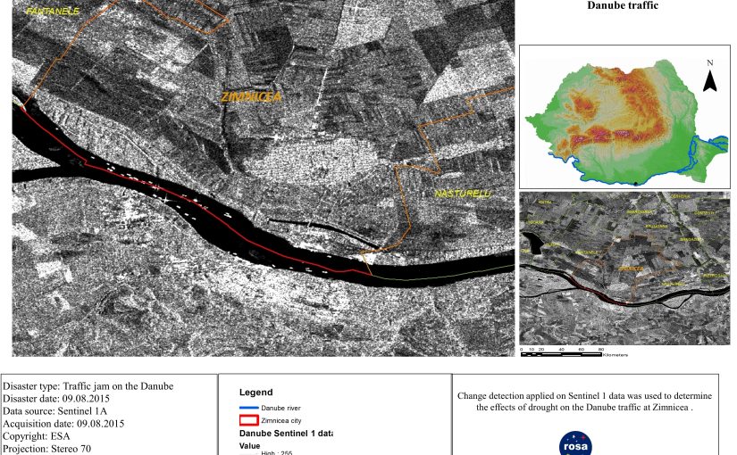 Monitorizarea navigației pe Dunăre — imagini şi produse satelitare, august 2015